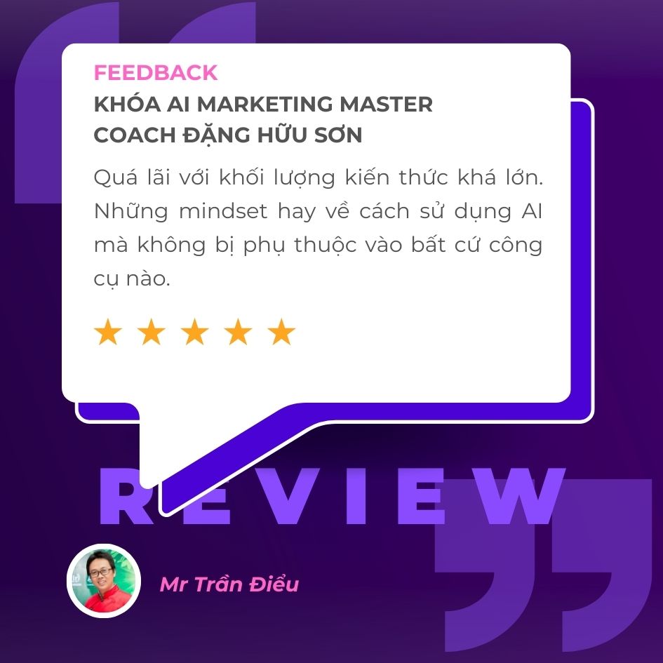feedback khóa AI marketing master của Đặng Hữu Sơn